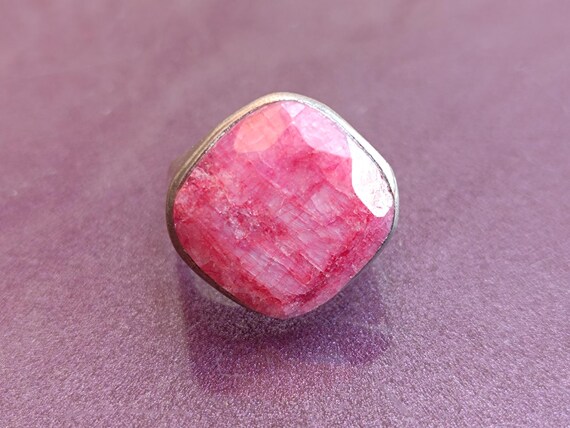 925 Silver Ruby Ring, Ruby Silver Ring Silver, Si… - image 3