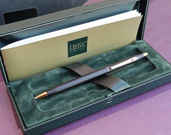 Stylo à bille CROSS, stylo à bille, stylo à bille vintage, vieux stylo noir, stylo rétro irlandais, stylo en métal, stylo CROSS