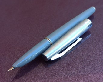 Pluma estilográfica vintage, pluma coleccionable, pluma de regalo, pluma estilográfica gris, pluma estilográfica retro, pluma antigua, pluma estilográfica antigua
