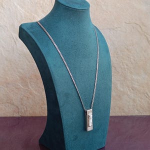 925 Silver Mother Of Pearl Pendant With Necklace, Silver Pendant, Italian Silver Jewellery, Antique Pendant, Vintage Pendant, Italy image 4