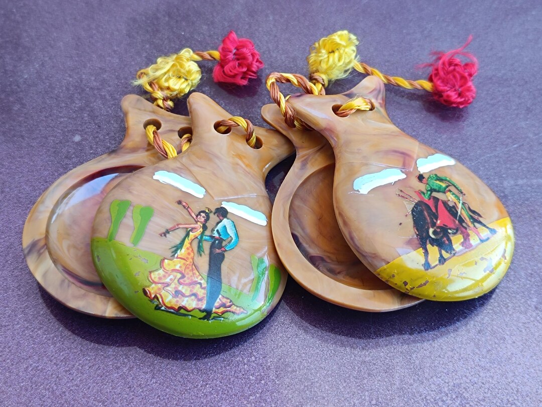 Flamenco Plastic Castanets, Spanish Castanets, Traditional Percussion ...