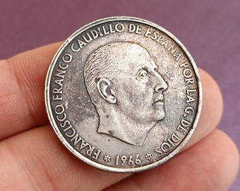 1966年スペイン100ペセタ.800銀貨 - Etsy 日本