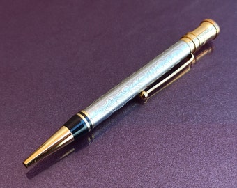 Stefano Bucci pluma original llena de oro, bolígrafo S Bucci, bolígrafo de arte, bolígrafo, bolígrafo vintage, bolígrafo raro, bolígrafo vintage