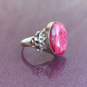 Ruby 925 Silver Ring, Ruby Silver Ring Silver, Silver Ruby Ring, Vintage Ring, Antique Silver Ring, Retro Ring, Vintage Ruby Ring