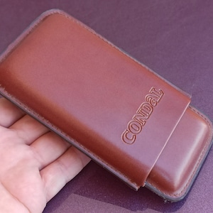 CONDAL Originale Portasigari Vintage, Portasigari in Pelle, Tubo 3 Dita, Portasigari Telescopico, Portasigari Tascabile Pelle Marrone Coach