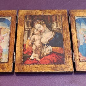 Estampe de Jan Gossaert, Vierge à l'Enfant, années 1980, art religieux, icône de la Vierge Marie, décoration religieuse, Vierge Marie à l'Enfant