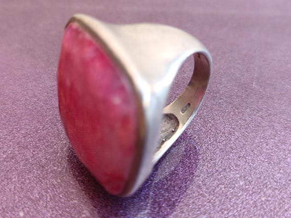 Large Ruby Ring, 925 Sterling Silver, Silver Ruby… - image 7