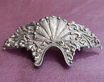 925 Silver Hair Clip, Vintage Silver Hair Barrette, Ornate Filigree Hair Clip, Art Deco Hair Barrette, Silver Hair Clip, Flourish Hair Clip