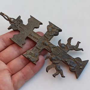 Large Caravaca Bronze Cross, Caravaca De La Cruz, Vera Cruz, Santísima Vera Cruz, Religious Cross Catholic Crucifix, Angels, Christ, Virgin