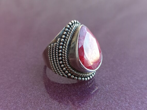 Ruby 925 Silver Ring, Ruby Silver Ring Silver, Si… - image 6