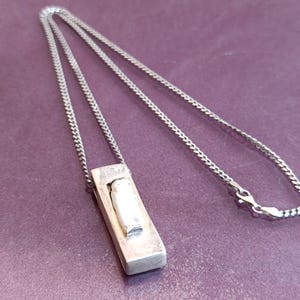 925 Silver Mother Of Pearl Pendant With Necklace, Silver Pendant, Italian Silver Jewellery, Antique Pendant, Vintage Pendant, Italy image 6