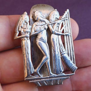 Silver Egyptian Money Clip, Egyptian Priestesses Silver Money Clip, Money Clip In Sterling Silver, Silver Jewelry, Retro Silver Money Clip