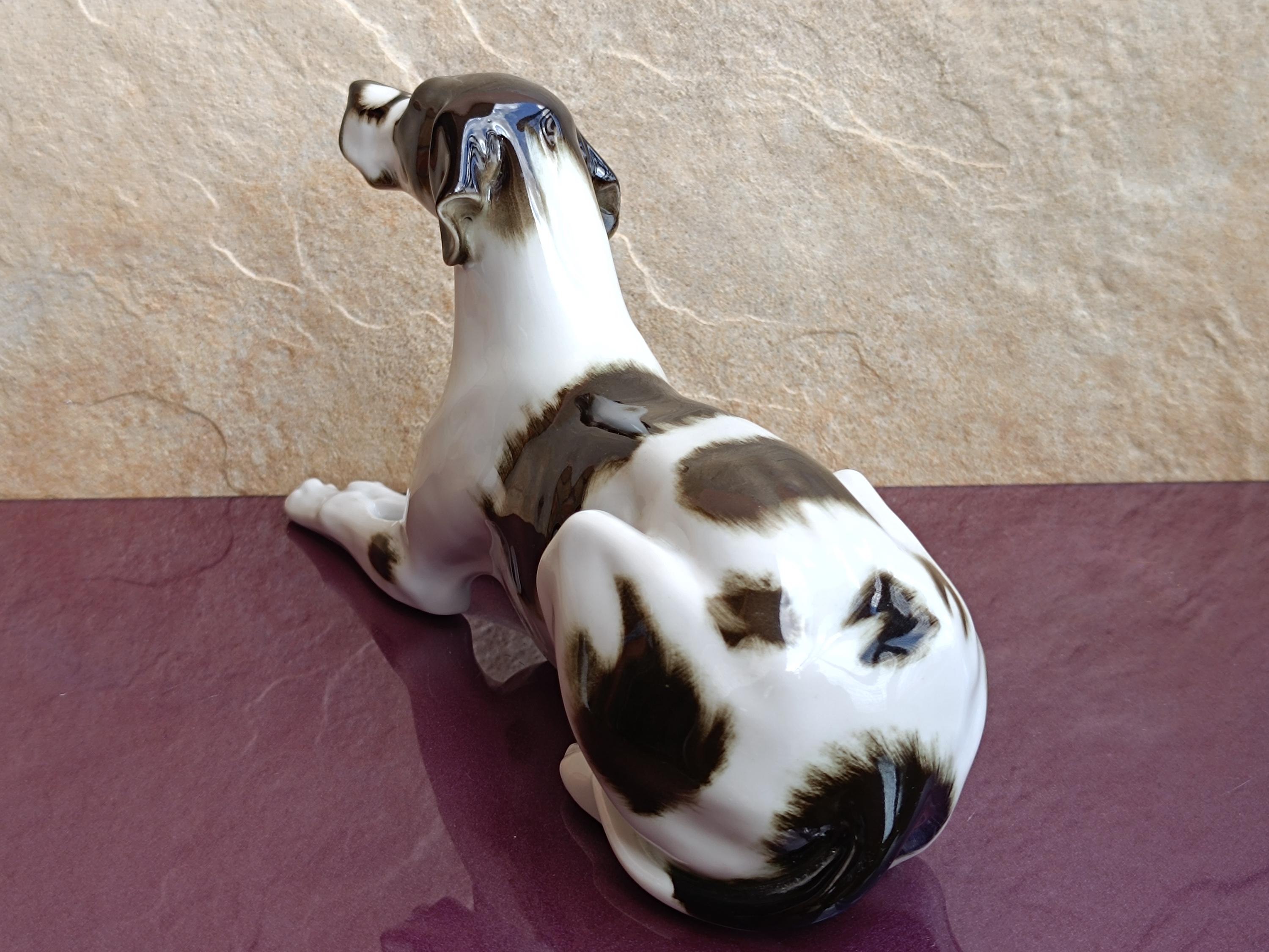 1980s LFZ Pointer Large Porcelain Dog Figurine, Collectible Dog