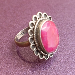Ruby 925 Silver Ring, Ruby Silver Ring Silver, Silver Ruby Ring, Vintage Ring, Antique Silver Ring, Retro Ring, Vintage Ruby Ring