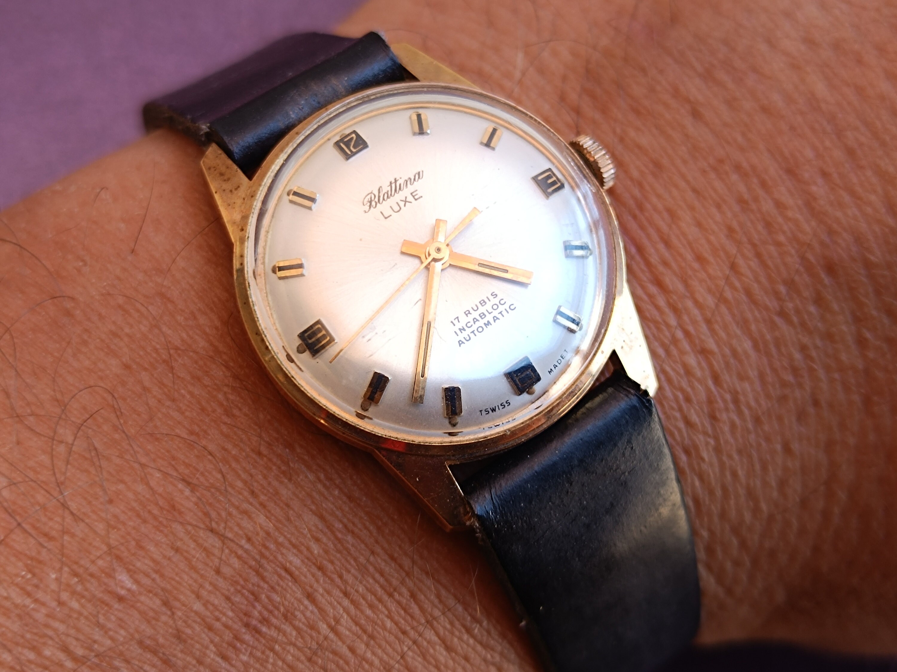 1950 BLATTINA LUXE Plaque G10 Gold Filled 17 Rubis Incabloc