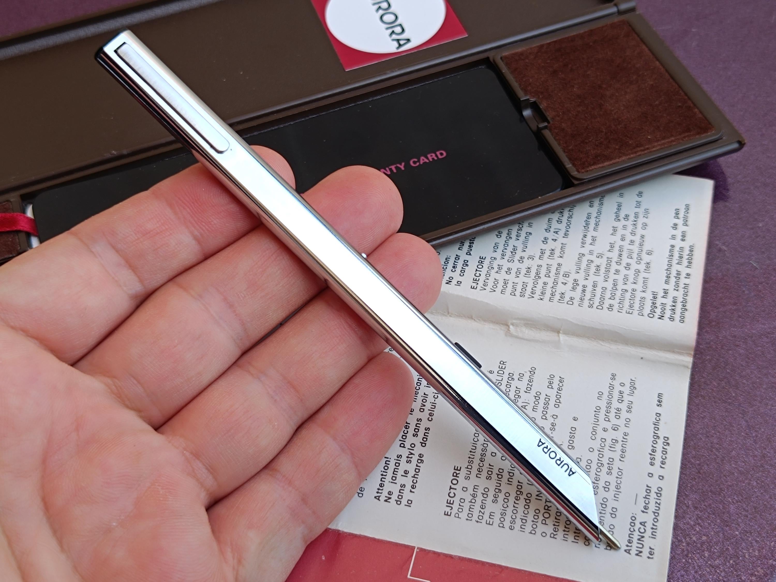 AURORA Thesi Design クロームボールペン、ヴィンテージボールペン