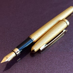 VACCARO Füllfederhalter, Gold gefüllter Füllfederhalter, Vintage Füllfederhalter, Füllfederhalter, antiker Stift, Iridiumspitze, Deutschland Füllfederhalter