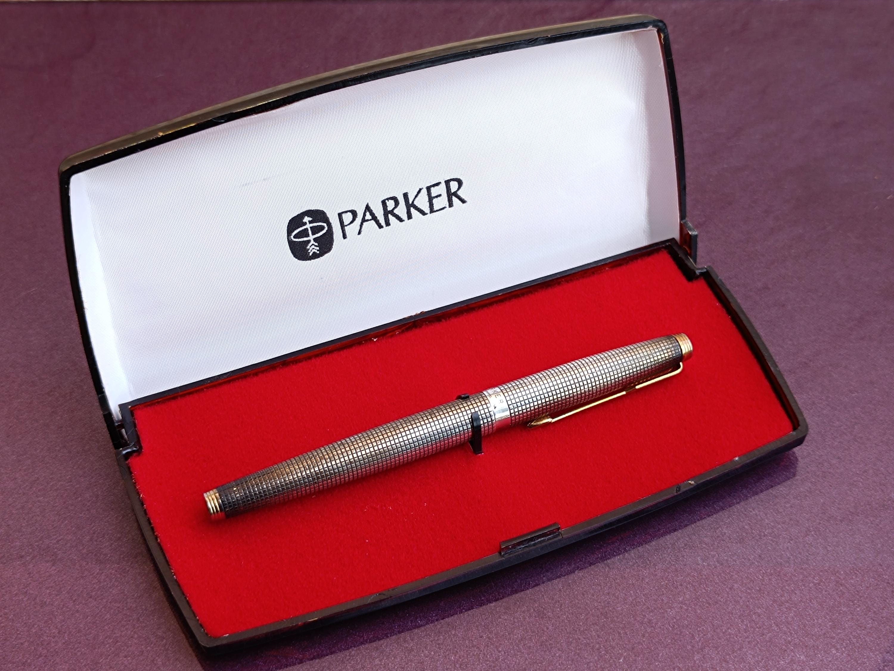PARKER STERLINGSILVER万年筆14K Parker 14k Gold Nib Sterling Silver USA Fountain Pen, 585 Nib