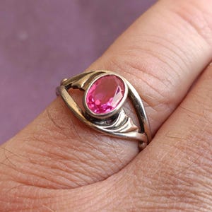 875 Silver Soviet Ruby Ring, Red Ruby Silver Ring, Silver 875 Ring Gold Plated, Ruby Ring, Vintage Soviet Ring With Red Ruby, Red Stone