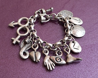 UNO de 50 Silver Plated Bracelet, UNO de 50 Bracelet, Silver Plated Jewelry, Bracelet With Charms, Vintage Silver Plated Bracelet, UNO de 50