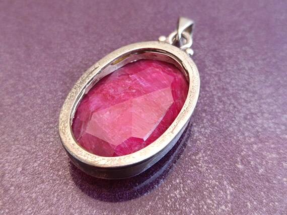 925 Silver Ruby Pendant, Vintage Ruby Pendant, Re… - image 12