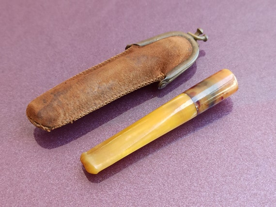 1800 Amber Mouthpiece, Antique Amber Mouthpiece, Vintage Cigar Holder,  Cheroot Holder, Antique Cigar Holder, Mouthpiece