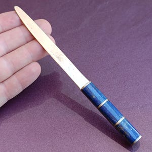 Abrecartas Lapis Lazuli Alpaca, Cuchillo de papel viejo, Abridor de cartas vintage, Cuchillo abrecartas, Lapis Lazuli, Cuchillo de papel Lapis Lazuli
