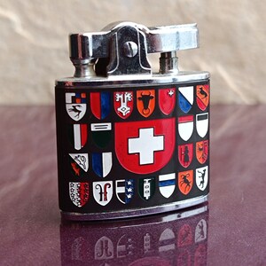 1980 SWITZERLAND Petrol Lighter, Liquid Lighter, Antique Petrol Lighter, Untested, Pocket Lighter, Collectible Lighter, Cigarette Lighter