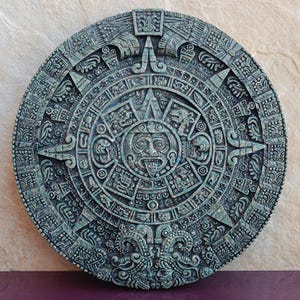 1980s Mexico Mayan Calendar Wall Decor, Mayan Art, Mexican Mayan Calendar, Art Deco, Silver Pendant, Vintage Mayan Art