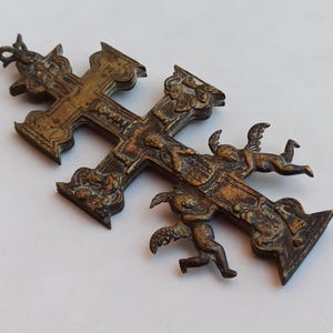 Large Caravaca Bronze Cross, Caravaca De La Cruz, Vera Cruz, Santísima Vera Cruz, Religious Cross Catholic Crucifix, Angels, Christ, Virgin