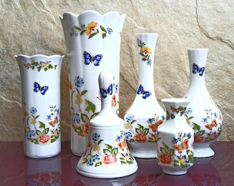 1970s Aynsley Cottage Garden Pattern, Vintage Bell, Bone China, Hand Painted Vase, Vintage Vase, English Vase, Porcelain Vase, Flowers Vase