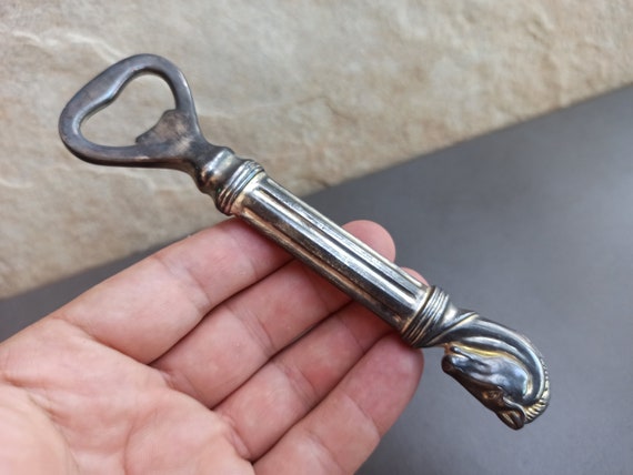 Horse Head Bottle Opener Vintage Silver Plated Bottle Opener