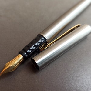 INOXCROM Füllfederhalter, 1980er Füllfederhalter, Vintage Gold filled Füllfederhalter, Retro Füllfederhalter, Antiker Füllfederhalter, Retro Spanien