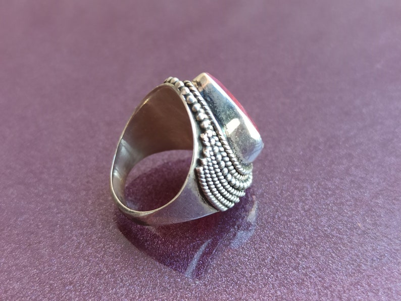 Ruby 925 Silver Ring, Ruby Silver Ring Silver, Silver Ruby Ring, Vintage Ring, Antique Silver Ring, Retro Ring, Vintage Ruby Ring image 3