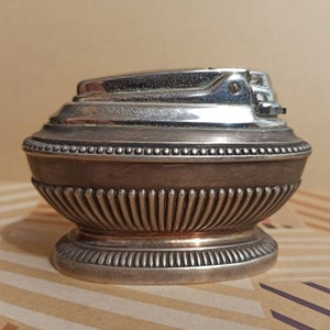 RONSON Silver Plated Desktop Lighter, Ronson Lighter, Original Vintage Lighter, 1970 Old Lighter, Lighter, Antique Gas Lighter, England