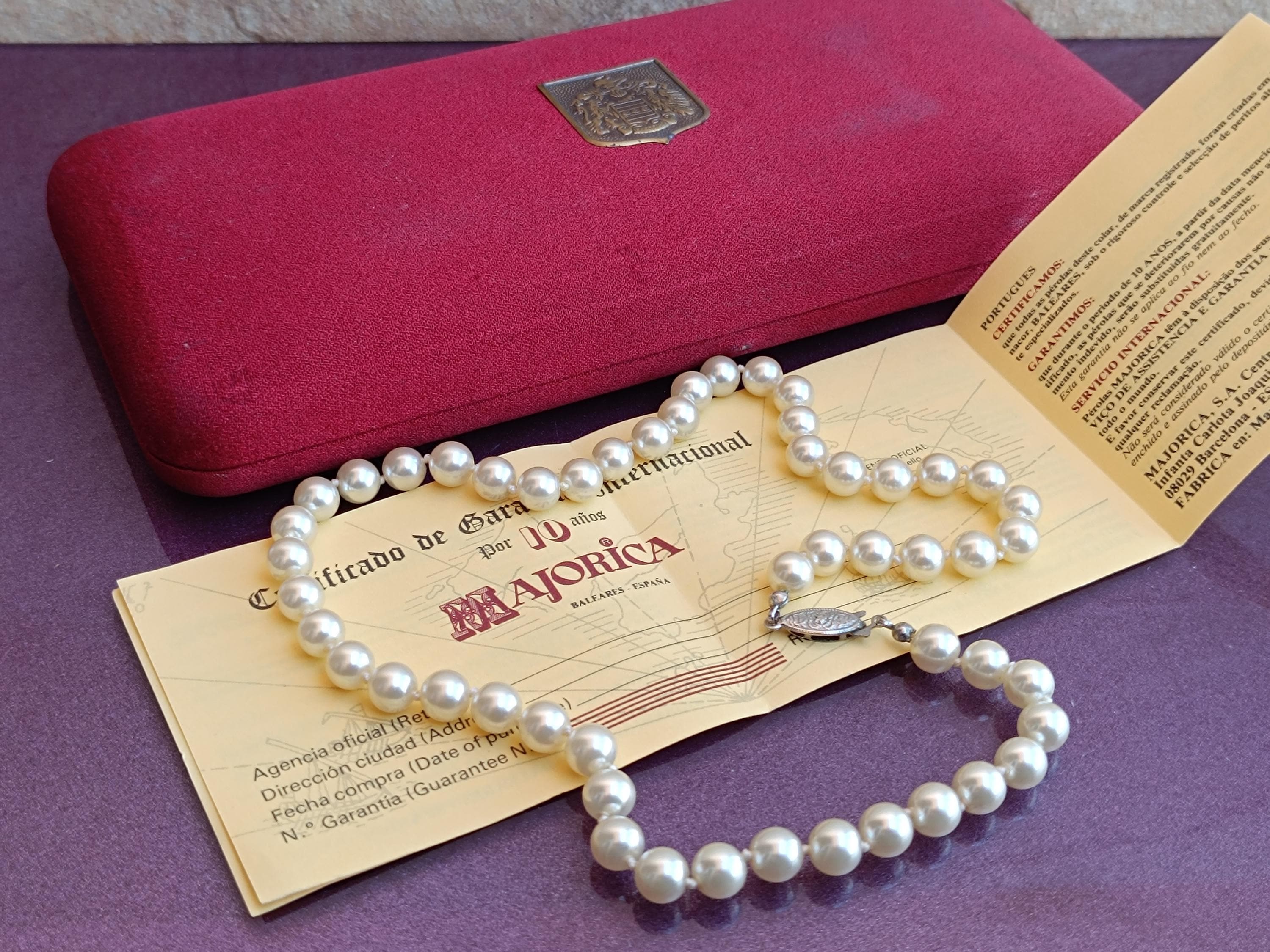 Collier De Perles De Majorque Swarovski Rose - Occasion, Avec Certificat Et écran