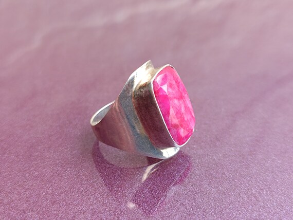 Ruby 925 Silver Ring, Ruby Silver Ring Silver, Si… - image 3