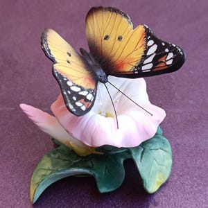 ROYAL KENT Butterfly Porcelain Figure, Handmade Butterfly Figurine, Porcelain Butterfly, Butterfly Figurine, Ceramic Butterfly, Taiwan