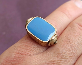 Stylish Rough Ring, 925 Silver Ring, Retro Ring, Vintage Ring, Gold Plated Ring, Unique Retro Ring, Silver Retro Ring, Antique Enamel Ring