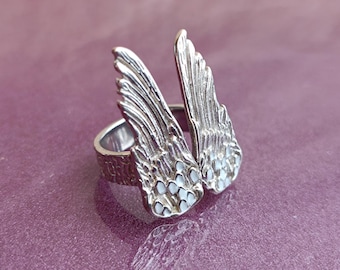 925 Silver Ring With Wings, Designer Silver Ring, Silver Jewelry, Wings Silver Ring, 925 Silver Ring, Silver Ring, Vintage Silver Ring