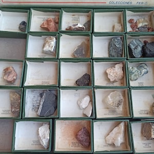 Antique Minerals Collection, Rock Set, Fossil and Mineral set, Gemstones Collection, Rough Crystals Collection, Rough Crystals, Gemstone