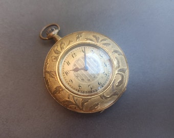 Bronze VRF Mechanical Cronometro Marcue Depose, Bronze Pocket Watch, French Antique Cronometro, Vintage Bronze Clock, Old Bronze Watch