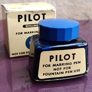 PILOT Ink Blue per pennarello, inchiostro PILOT vintage, pilota calamaio, inchiostro blu, calamaio giapponese, inchiostro pilota