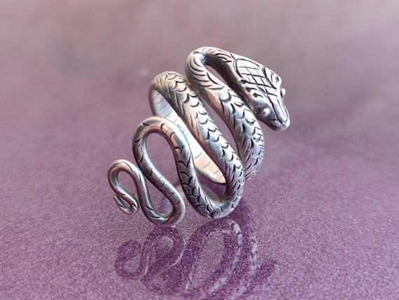 925 Silver Snake Ring – Adjustable Serpent Design… - image 2
