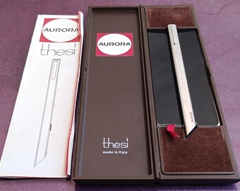 AURORA Thesi Design Chrome Ballpoint Pen, Vintage Ballpoint Pen