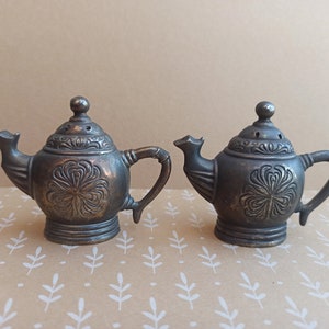 Godinger Silver Plated Salt And Pepper Shakers, Salt Shakers, Vintage Salt Mustard Dish, Copper Liner, Antique Pepper Pot, Old Pepper Shaker