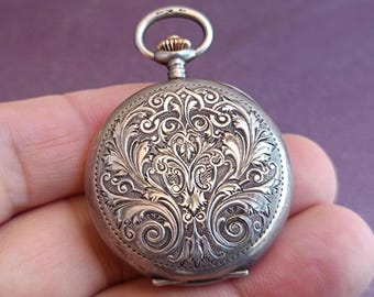 1900 OMEGA Mechanical Silver Watch, Silver Pocket Watch, Silver Spamp 800, Antique Cronometro, Vintage Silver Clock, Old Silver Watch