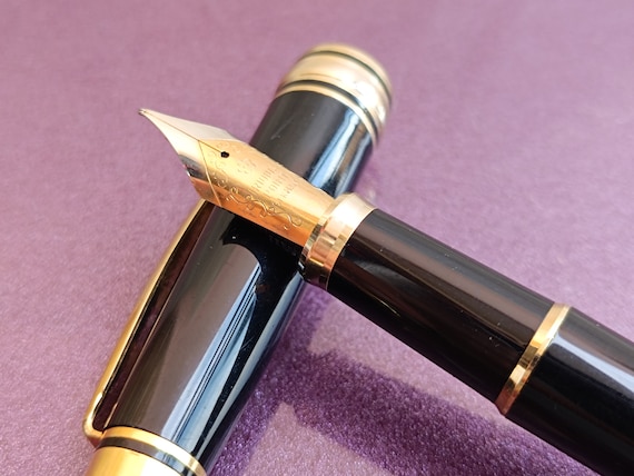 Stylo Plume Vintage Pierre Cardin Gold Collection - Or Et Noir, à Cartouches, Occasion