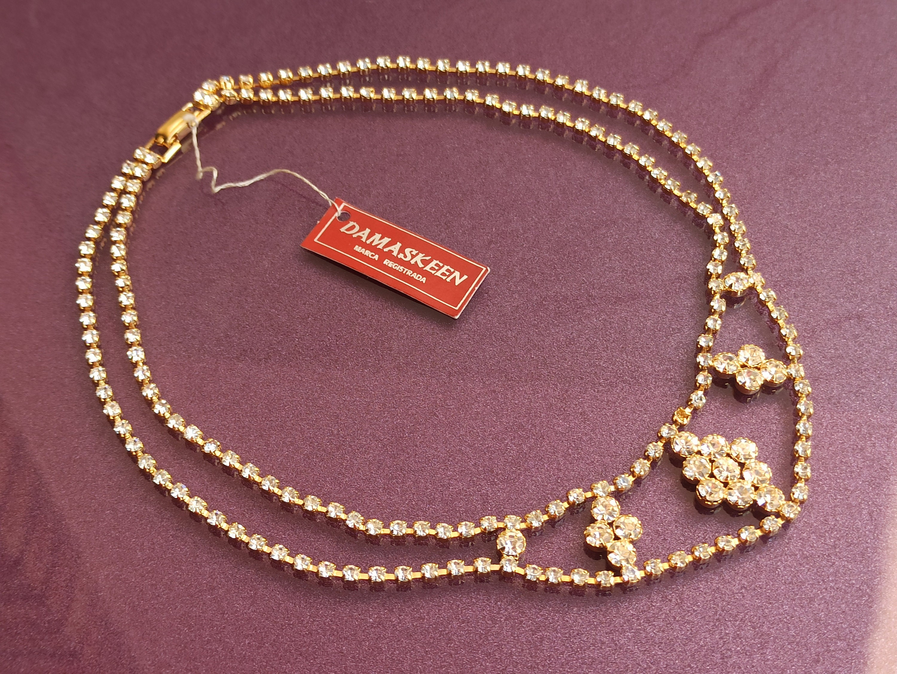 DAMASKEEN Gold Plated Necklace, Vintage Choker, Spanish Vintage 