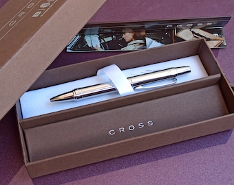 CROSS Ballpoint Pen, Ballpoint Pen, Vintage Ballpoint Pen, Old Metal Pen, Retro Ireland Pen, Chrome Plated Pen, CROSS Pen